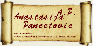 Anastasija Pančetović vizit kartica